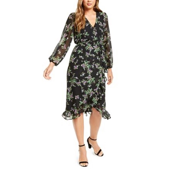 Q&A Floral Wrap Dress*Small*Currently in Macy’s!! - Picture 1 of 5